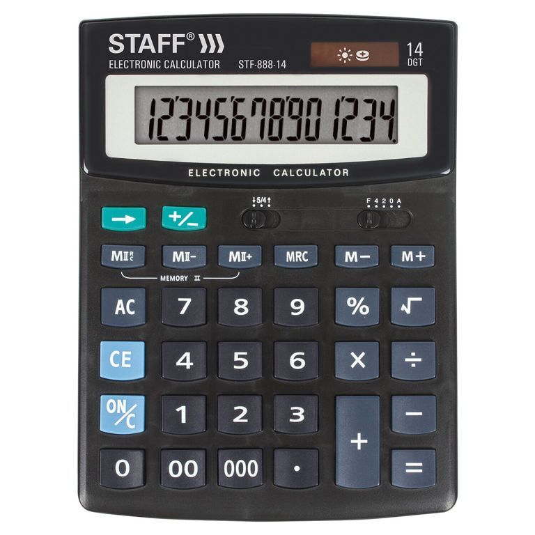 Калькулятор STAFF STF-888-14 (200*150мм), 14 разрядов/10