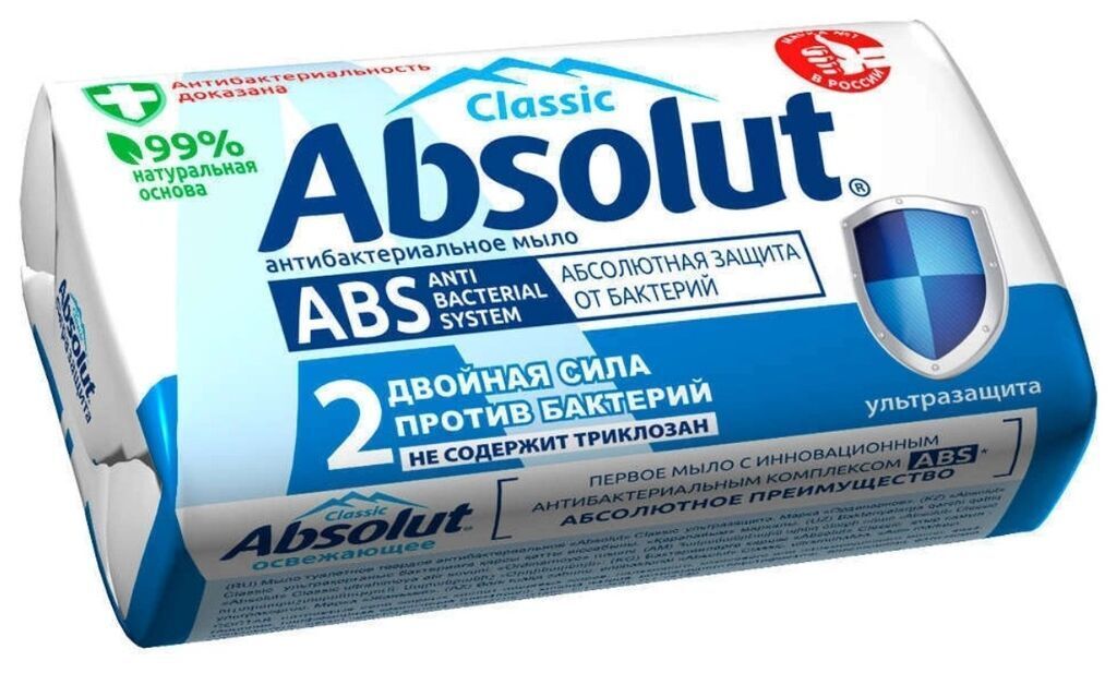 Мыло туалетное Абсолют антибакт ABS Освежающее абакт 90гр./72