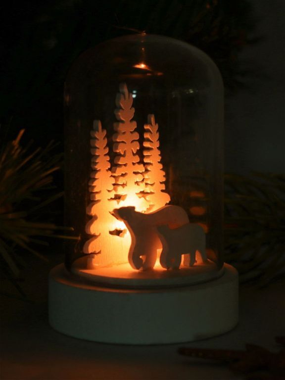 Новогодний сувенир с подсветкой Зимние мишки/240