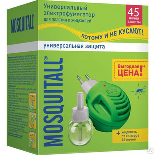 Комплект от комаров Mosquitall (фумигатор+жидкость) универсальная/24 