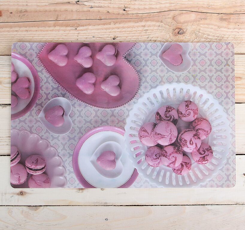 Салфетка ПВХ кухонная «Розовый десерт» 42×27см, 2554253 /10/500
