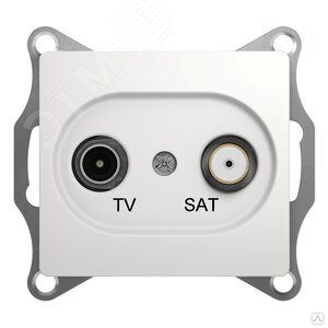 GLOSSA Розетка телевизионная TV-SAT одиночная в рамку 1дБ белая 