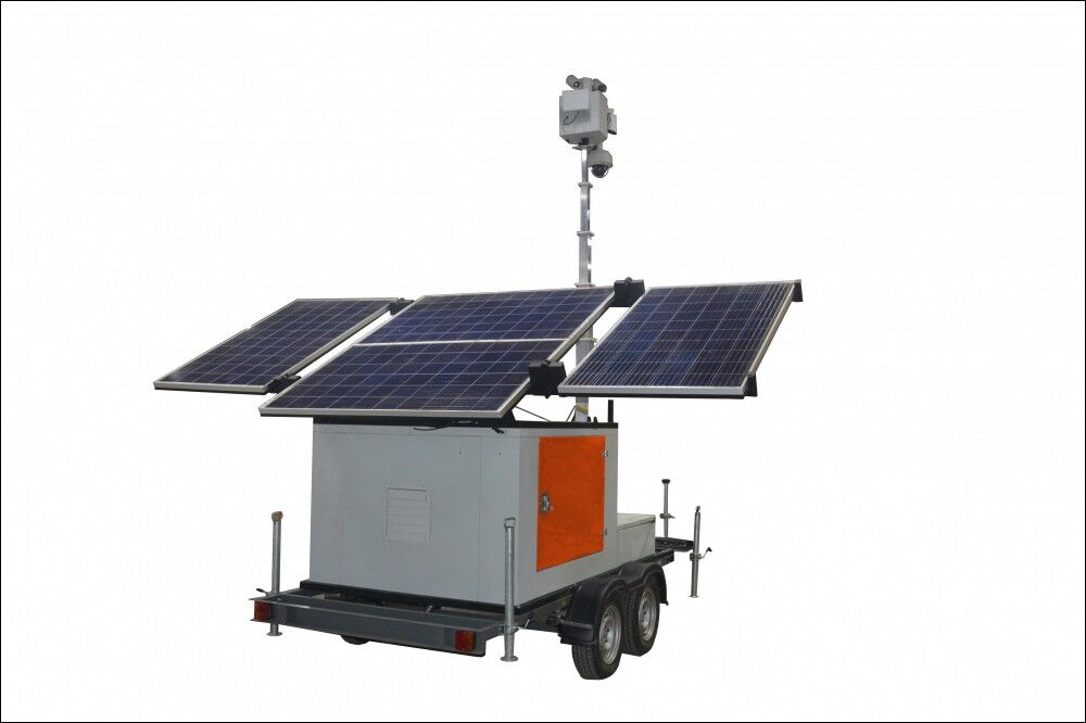 Система видеонаблюдения гибридная автономная мобильная, с видеокамерой солнечными панелями и дизель-генератором "Аргус