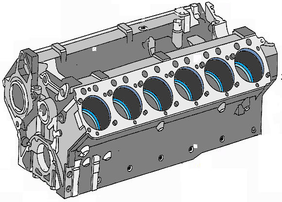 Блок двигателя Мерседес Бенц OM404A OM424A/LA OM444A/LA Sanz 50010004