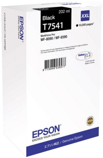 Картридж для печати Epson Картридж Epson T7541 C13T754140 вид печати струйный, цвет Черный, емкость 202мл.