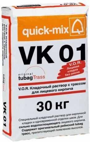 Quick Mix VK 01, 30 кг, графитово серый, кладочный раствор (кирпич 7-11%)