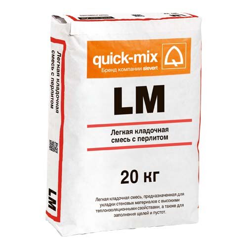 Quick mix LM, 20 кг, легкая теплоизоляционная кладочная смесь