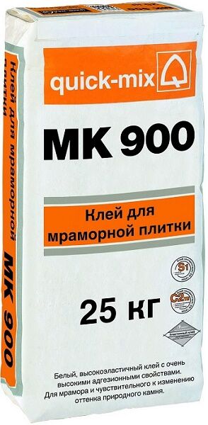 Quick Mix MK 900, 25 кг, белый клей для мрамора, тяжелого камня (более 1,0 МПа)