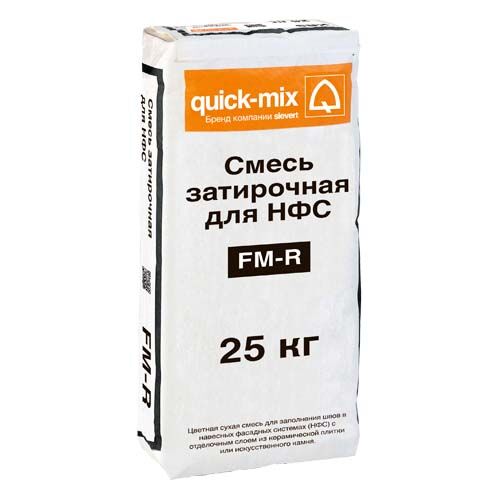 Quick Mix FM R, графитово чёрный, 10-20 мм, 25 кг, затирка для плитки, камня в навесных фасадных системах