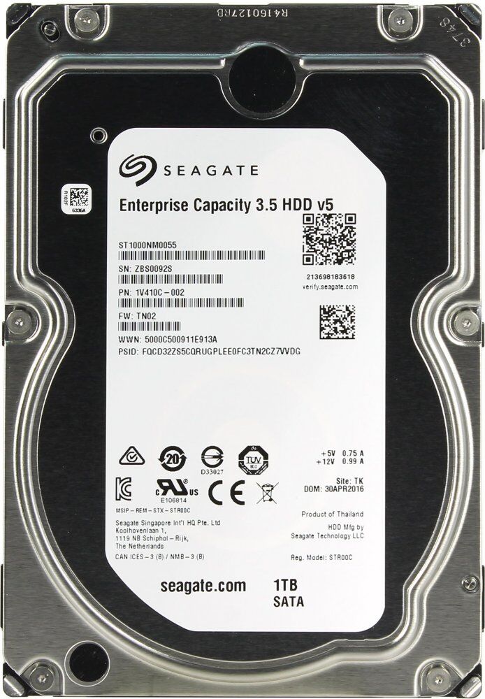 Жесткий диск HDD Seagate Seagate ST1000NM0055 Exos 7E8 /SATA III/1 TB 7200об/мин/Скорость чтения 215МБайт/с Скорость зап