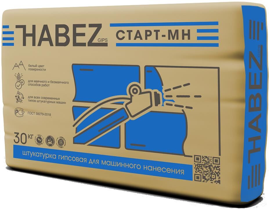 Штукатурка HABEZ Старт-МН гипсовая 30 кг (45 шт.)