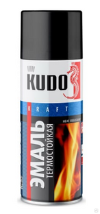 Краска-спрей KUDO KU-5002 черная термостойкая 