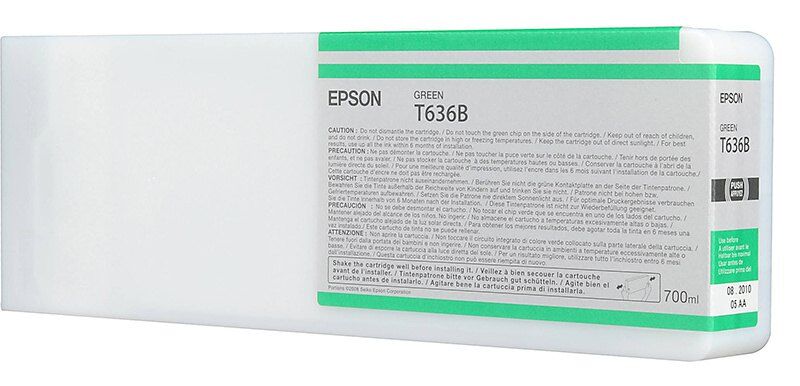 Картридж для печати Epson Картридж Epson T636B C13T636B00 вид печати струйный, цвет Зеленый, емкость 700мл.