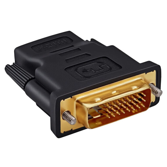 Переходник HDMI - DVI Buro HDMI-19FDVID-M_ADPT позолоченные контакты, черный