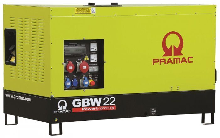 Дизельный генератор Pramac GBW 22 Y 1 фаза в кожухе с АВР 13 кВт