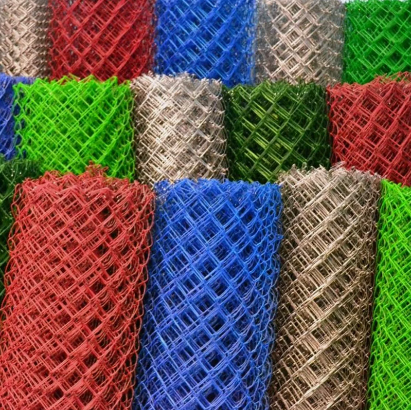 Сетка металлическая плетеная «Рабица» 35х35х2,5 мм Зелёная ПВХ