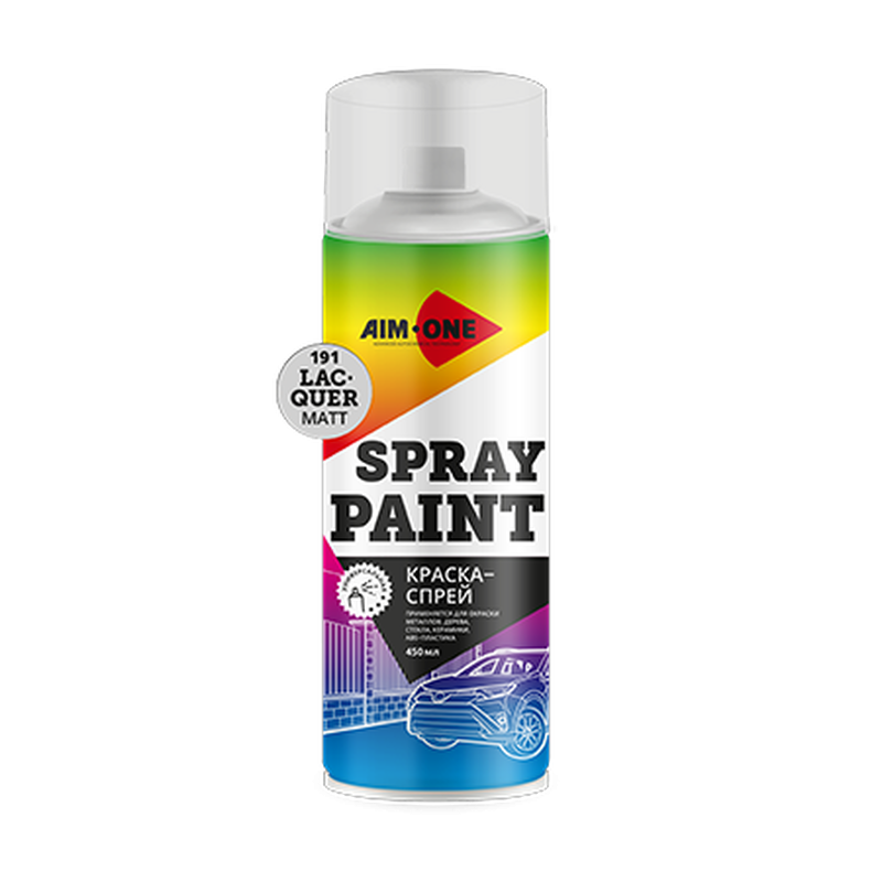 Краска-спрей лак матовый aim*one spray paint lacquer matt 450 мл.
