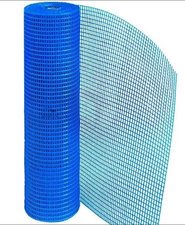 Сетка стеклотканевая фасадная яч. 5х5 160гр/м3 (1х50м) Суффикс (оранжевая этикетка) синяя (48 шт)