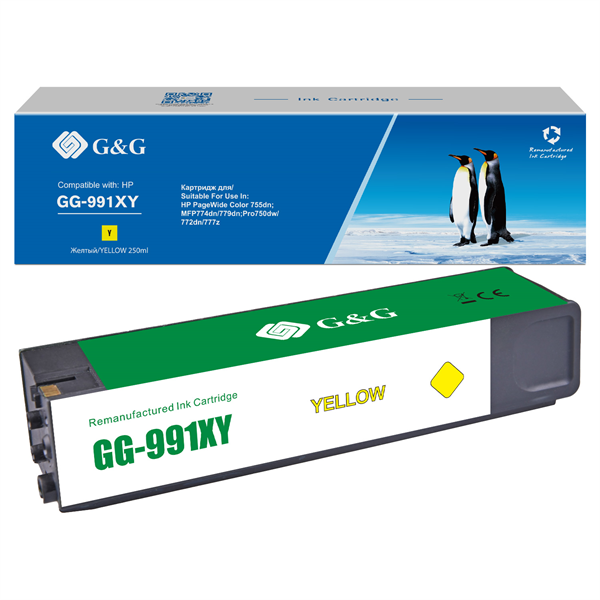 CET Group Cartridge G&G 991X для HP PageWide Managed, (16 000стр.), желтый (аналог X4D16AC,M0K25XC,M0J98AE)