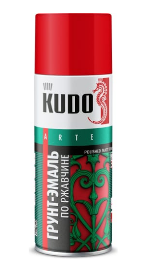Грунт-эмаль по ржавчине KUDO KU-313020 красная RAL3020