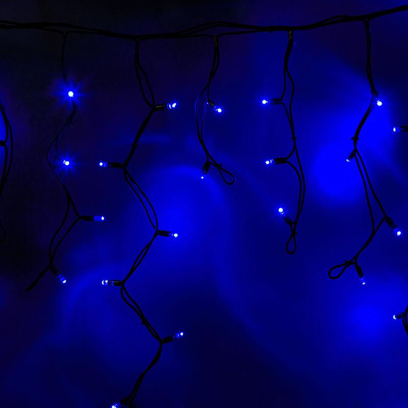 Neon-Night Гирлянда светодиодная ''Айсикл'' (бахрома) 4х0.6м 128LED син. 8Вт 230В IP67 провод каучук черн. Neon-Night 25