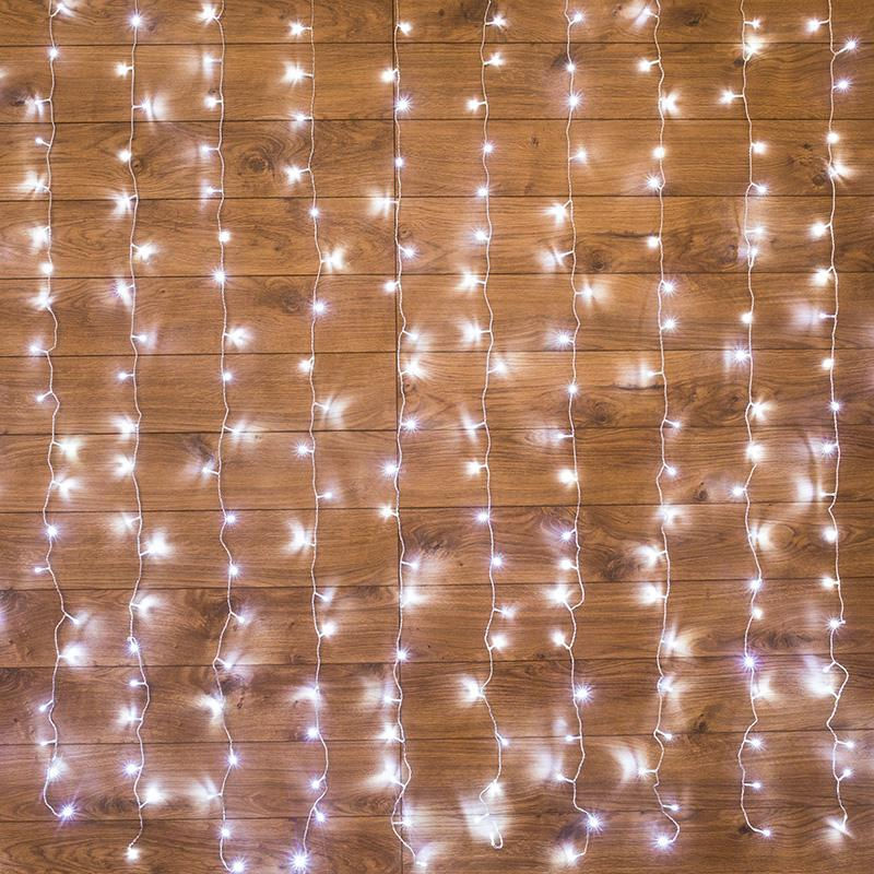 Neon-Night Гирлянда светодиодная "Светодиодный Дождь" 1.5х1.5м 144LED холод. бел. 12Вт 220-240В IP20 с контроллером пров