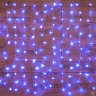 Neon-Night Гирлянда светодиодная ''Светодиодный Дождь'' 1.5х1.5м 144LED син. 12Вт 230В IP20 с контроллером провод прозр. 