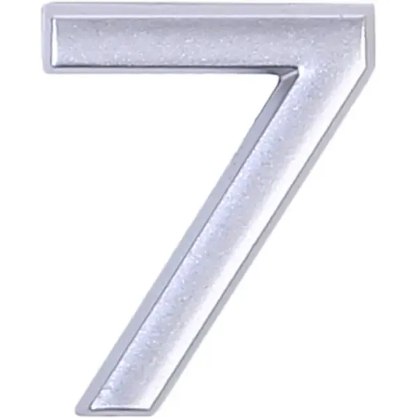 Цифра «7» самоклеящаяся 40х32 мм пластик цвет матовое серебро LARVIJ None