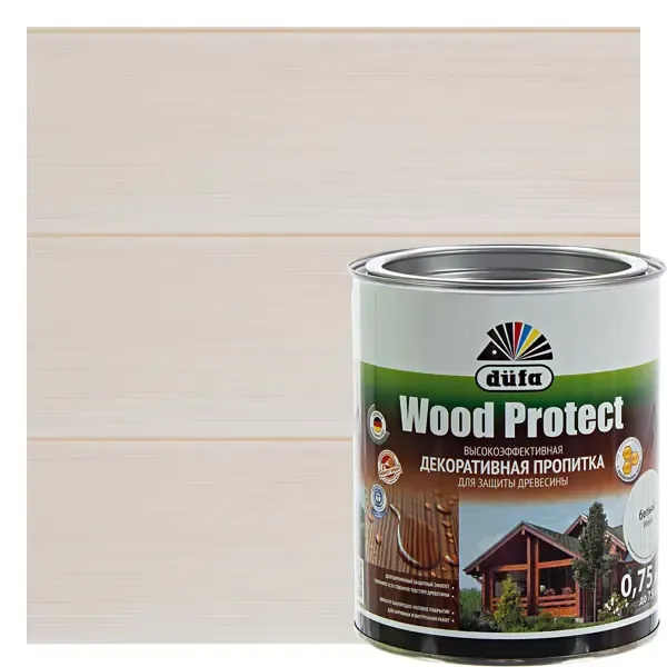 Антисептик Wood Protect цвет белый 0.75 л DUFA ВД-ПФ 1601