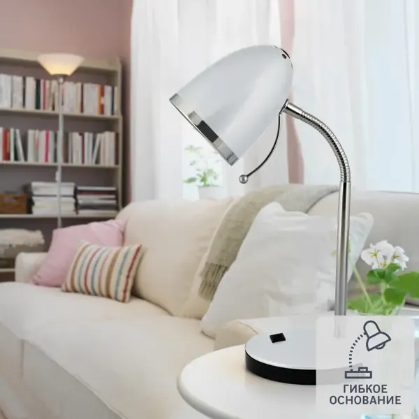 Настольная лампа Sweet Home 1xE27x40 Вт, цвет белый CAMELION KD-308 C01