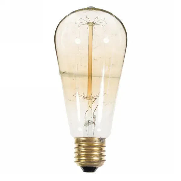 Лампа накаливания Uniel Vintage конус E27 60 Вт 300 Лм свет тёплый белый UNIEL IL-V-ST64-60/GOLDEN/E27 VW02