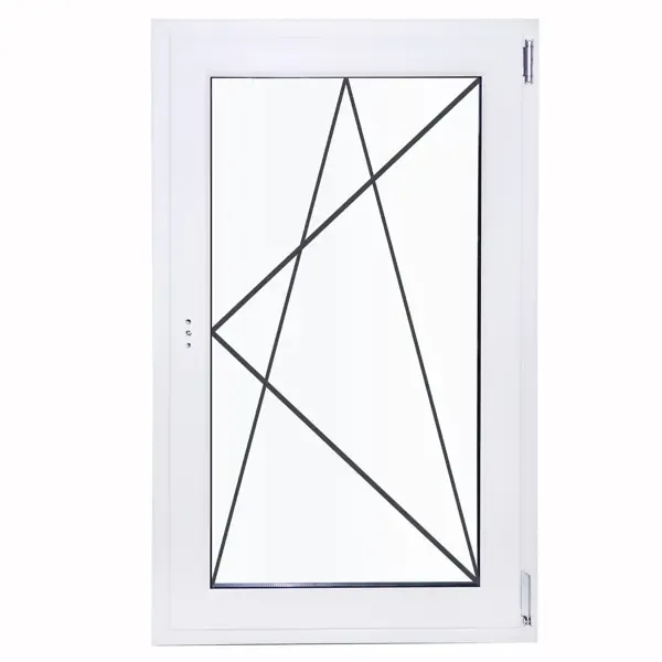 Окно пластиковое ПВХ Deceuninck одностворчатое 1300x600 мм (ВxШ) правое поворотно-откидное однокамерный стеклопакет белы