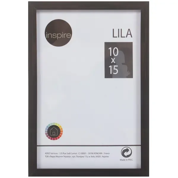 Рамка Inspire Lila 10х15 см цвет чёрный INSPIRE