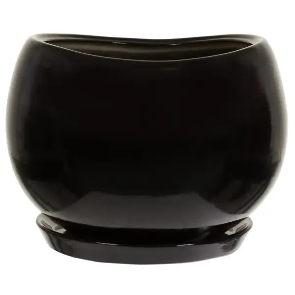 Горшок цветочный Адель ø28 h24.5 см v15 л керамика чёрный Без бренда