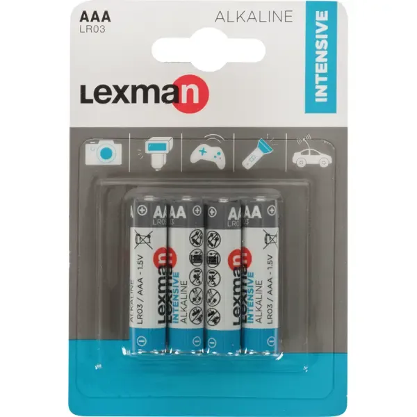 Батарейка Lexman Intensive AAA (LR03) алкалиновая 4 шт. LEXMAN None