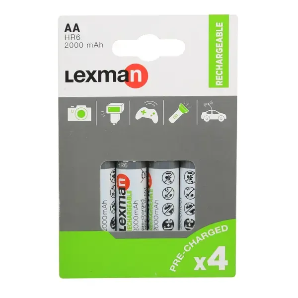 Аккумуляторные батарейки Lexman AА 4шт 2000mAh LEXMAN None