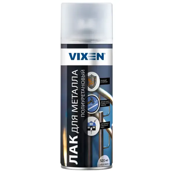 Лак аэрозольный полиуретановый Vixen для металла 276 г VIXEN None