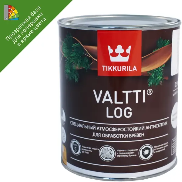 Антисептик для дерева Tikkurila Valtti Log база ЕС 0.9 л TIKKURILA None