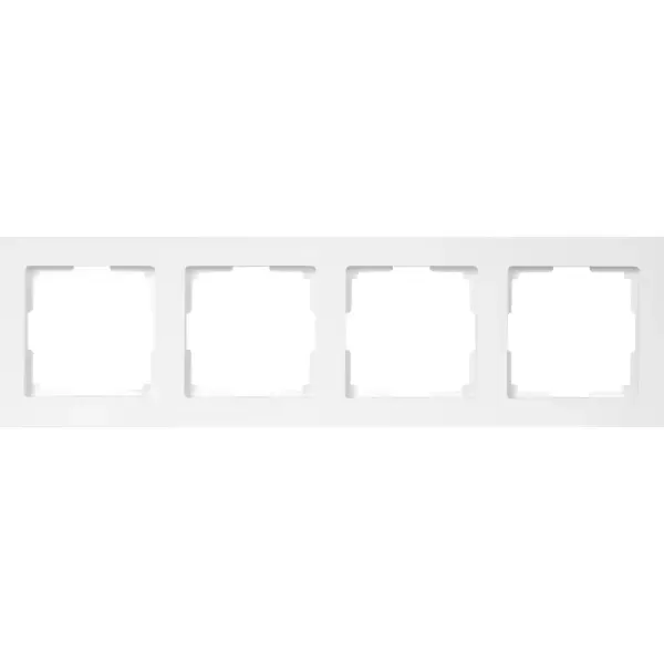 Рамка для розеток и выключателей Werkel Stark 4 поста, цвет белый