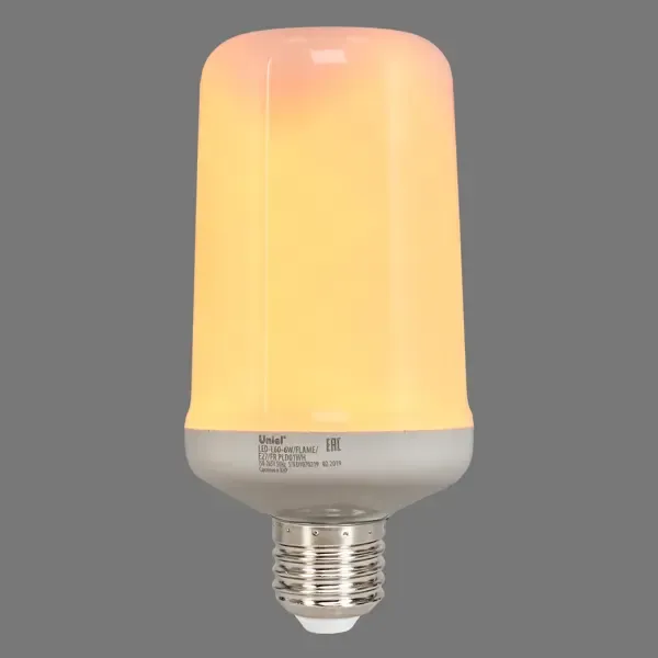 Лампа светодиодная Uniel E27 170-240 В 6 Вт цилиндр 300 лм с эффектом пламени, 3 режима свечения UNIEL None