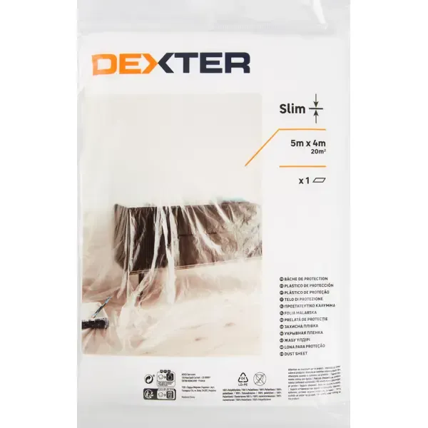 Пленка защитная Dexter 500x400 см 12 мкм прозрачная DEXTER None
