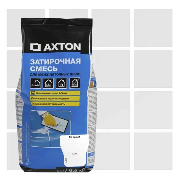 Затирка цементная Axton A.000 2 кг цвет белый AXTON Затирочная смесь