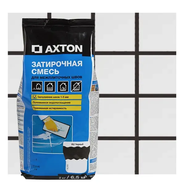Затирка цементная Axton А.200 цвет черный 2 кг AXTON Затирочная смесь