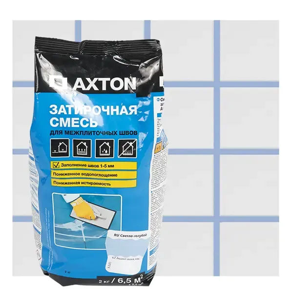 Затирка цементная Axton А.520 цвет светло-голубой 2 кг AXTON Затирочная смесь