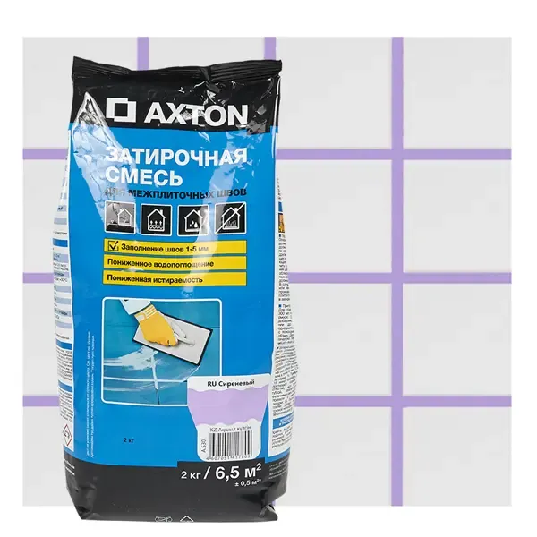 Затирка цементная Axton А530 цвет сиреневый 2 кг AXTON Затирочная смесь