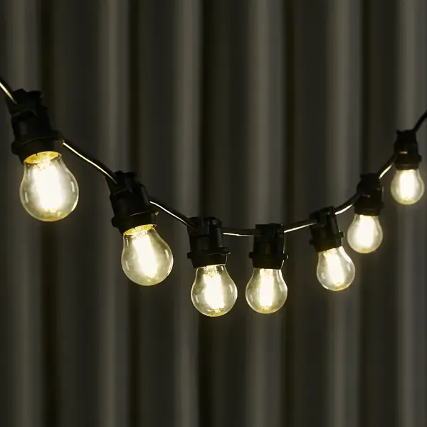 Гирлянда белт-лайт из лампочек Uniel электрическая 220 В 10 м под 40 ламп Е27 цвет черный, лампы не входят в комплект UN