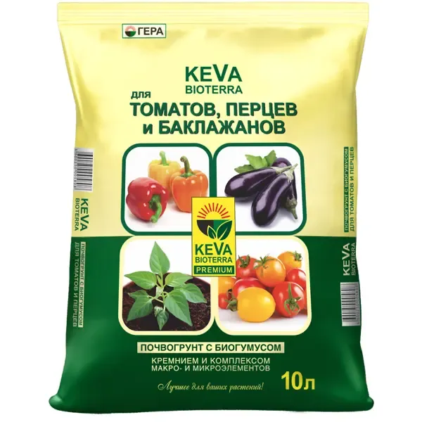 Грунт для томатов и перцев Keva Bioterra 10 л ГЕРА None