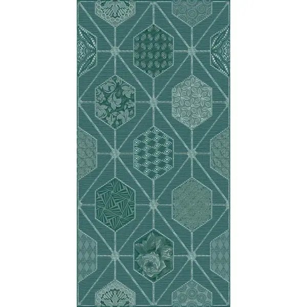 Декор настенный Azori Devore Geometria 31.5x63 см матовый цвет зеленый геометрия