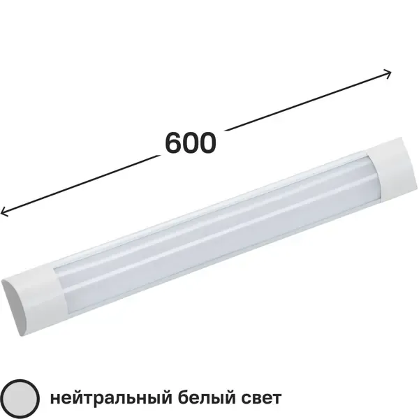 Светильник линейный светодиодный Gauss 600 мм 18 Вт нейтральный белый свет GAUSS None