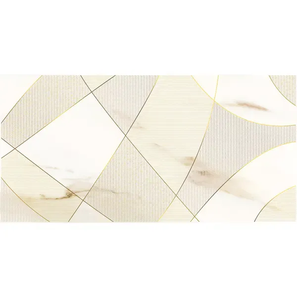 Декор настенный Azori Calacatta Royal Geometria 31.5x63 см матовый мрамор цвет белый геометрия